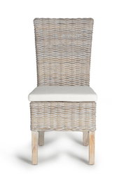 GINER Y COLOMER Lot de 2 chaises en rotin avec coussin, Gris